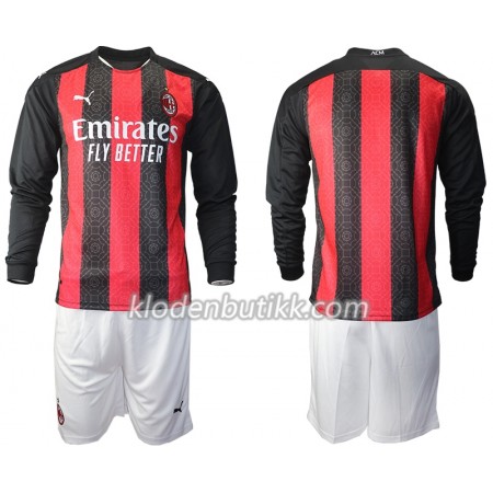 AC Milan Barn Hjemmedraktsett 2020-2021 Langermet (+ Korte bukser)